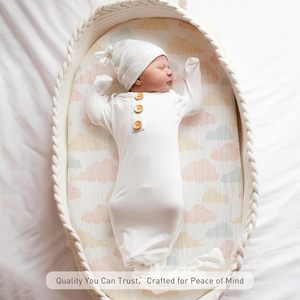 100% di cotone mussola Premium culla per bambini 2 pezzi Set morbido e traspirante nuvola pastello giraffa elefante palloncino per neonato biancheria da letto - Product Image 2