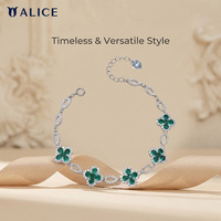 ALICE Bracelet à breloques en zircon scintillant « Amour éternel », plaqué argent, style hip-hop, bijoux de fête unisexe