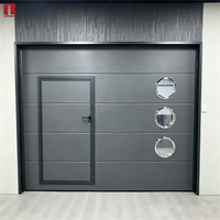 Fournisseur de portes de garage sectionnelles Bolang en gros, panneau plat avec fenêtre ronde, taille personnalisée, pour projets résidentiels et villas, approvisionnement en vrac