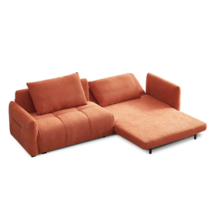 Bán Buôn Giá Tốt Ngủ Sofa Truyền Thống Thoải Mái Màu Cam Vải 3 Chỗ Ngồi Sofa Có Thể Gập Lại Phong Cách Đi Bộ Giường Cho Nhà Và Văn Phòng - Product Image 4