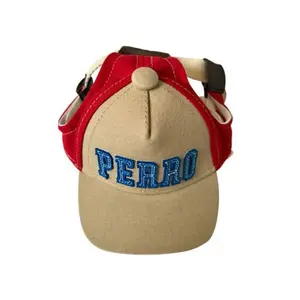 Algodão poliéster Baseball <span class=keywords><strong>Visor</strong></span> <span class=keywords><strong>Hat</strong></span> Verão Outdoor Pet Acessórios <span class=keywords><strong>Sun</strong></span> Bonnet Cap para Chihuahua Small Puppy Dogs Sport Letter - Product Image 5