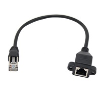 RJ45 kabel Patch pasangan terpilin Cat5e kunci sekrup kabel ekstensi laki-laki Perempuan Coupler Panel untuk Jaket PVC komputer