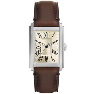 Montre rectangulaire de luxe personnalisée, bracelet en cuir, montre-bracelet en alliage, mouvement à quartz - Product Image 2