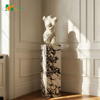 Table d'appoint de luxe en marbre Calacatta, table de chevet, table d'appoint de canapé en marbre pour appartement, villa, chambre à coucher, salon