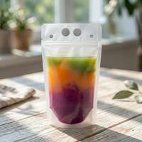 Pochettes à jus verticales avec doubles poignées, sacs d'emballage plastique réutilisables à fermeture éclair, pochettes givrées pour jus de fruits
