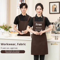 Tablier sans manches uni résistant aux taches et à la saleté, vêtements de travail personnalisés avec logo pour les restaurants, les restaurants de fondue, les magasins de thé au lait