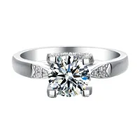 Bague en argent sterling 925 MuShan Jewelry avec moissanite couleur D VVS1, accessoires de mariage en argent sterling 925, accessoires diamant