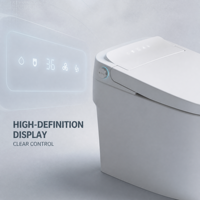 WC intelligent CE avec bidet intégré, chauffage de l'eau, pression réglable, sécheur à air chaud, siège chauffant et couvercle automatique