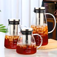 Cafetière HIGHWIN multi-capacité en verre borosilicaté à infusion froide avec filtre amovible en acier inoxydable