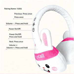 Cuffie auricolari wireless BT personalizzate all'ingrosso, in peluche, calde, a forma di coniglio o riccio, con tecnologia BT5.4, scaldacore d'aria invernali - Product Image 1