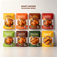 Sachet Doypack laminé imprimé OEM de qualité alimentaire avec fermeture à glissière pour poulet rôti entier et poulet chaud de rôtisserie