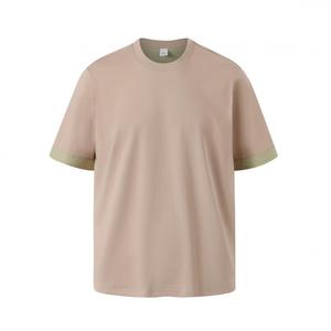 Men's <b>Red</b> Knitted 100% Cotton T-<b>Shirt</b> Short Sleeve O-Neck Slim Fit Casual Solid Color Quick Dry - Product Image 3