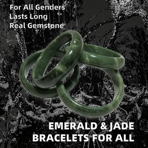 Wholesale Natural Emerald and Jadeite Jade Gemstone Bracelet for Men and Women Love Theme - Product Image 2