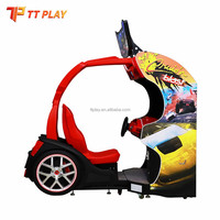 Machine de jeu d'arcade de course 2 joueurs en métal, compétition en ligne avec plusieurs pistes, voitures, musique, Outrun, pour centre commercial et FEC