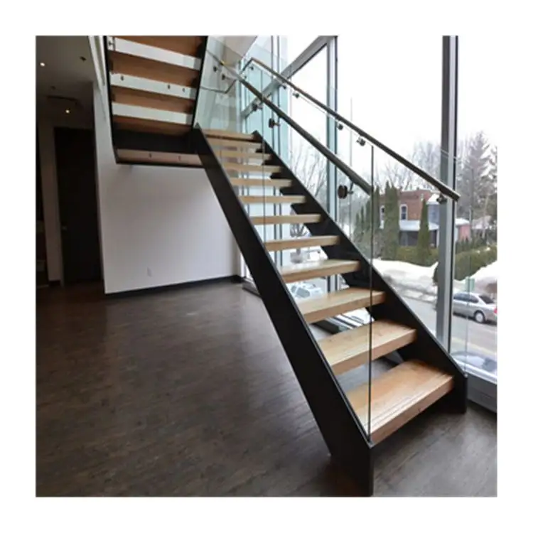 Double Beam Curved Stairs Outdoor Galvanized Metal Staircase Steel Stairs