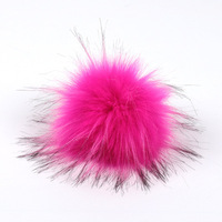 Pompon en fausse fourrure de raton laveur et renard, 10 cm, à poils longs, pour bricolage et décoration