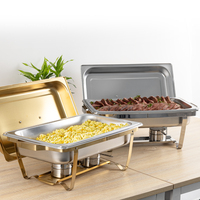 Ensemble de chauffe-plats 9L pliable en argent pour chauffe-plats portable pour la restauration Chauffage au carburant en acier inoxydable abordable pour la maison