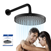 Ningbo système de douche de pluie mural moderne grande tête Durable en acier inoxydable salle de bain noir mat douche colonne de douche Kit