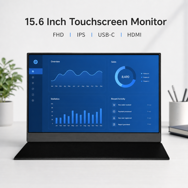15.6 Inch Portable Monitor FHD IPS USB C  Business Office Laptop External Second Screen Mobile Phone Expansion Gaming