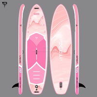 Planche à pagaie gonflable géante JTRD 11'6" tout usage rose orange en PVC Drop Stitch, capacité 195 kg, portable avec sac de transport