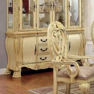 Tavolo <span class=keywords><strong>da</strong></span> Pranzo Ovale Lungo in Legno Massello Intagliato Stile Francese di Lusso con 8 Sedie, Mobili <span class=keywords><strong>da</strong></span> Pranzo Intagliati a Mano - Product Image 4