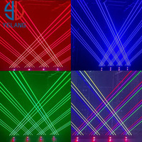 Yelang 1w 6 yeux, lumière laser à tête mobile monochrome, DMX, activation vocale, club, DJ, bar, faisceau laser rouge, vert, bleu, lumière de scène