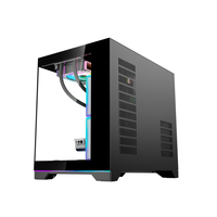 Nouvelle conception, boîtier d'ordinateur MATX noir, tour moyenne, boîtier de jeu pour ordinateur de bureau avec verre trempé RGB, boîtiers et tours d'ordinateur pour joueurs