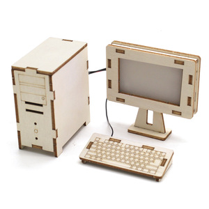 Kit de modèle d'ordinateur en bois 80 mm, jouet éducatif STEM pour enfants, projet scientifique DIY - Product Image 4