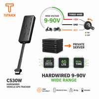 Traceur GPS pour moto, vélo électrique, scooter et véhicule, à alimentation filaire 9-90V, large plage, pour déploiement sur serveur privé, avec détection d'allumage ACC