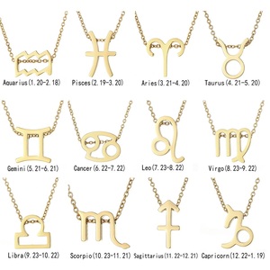 EManco New Men Women 12 oroscopo segno zodiacale collana con ciondolo <span class=keywords><strong>ariete</strong></span> 12 costellazioni collana gioielli di moda regalo di natale - Product Image 5
