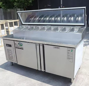 Présentoir frigo bar à salades fendu établi de conservation de la fraîcheur - Product Image 4