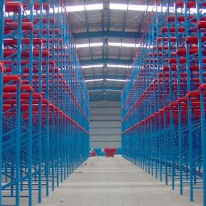 מחסן פילו מיסוך מדפים תעשייתיים משטח כונן מתכת במערכת מתלה עם גישה אחסון מלגזה - Product Image 6