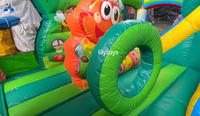 Château gonflable Lilytoys sur le thème des fleurs et des abeilles, château gonflable extérieur pour enfants avec toboggan