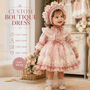 Abito Casual di Lusso Primaverile per Ragazze con Maniche a Sbuffo, Collo Quadrato, Stampa a Quadri e Lunghezza al Ginocchio in Cotone - Product Image 5