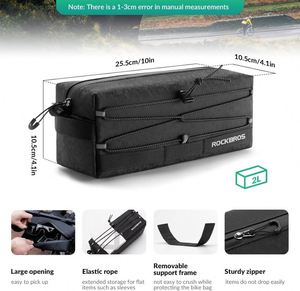 Muestra gratuita: Bolsa impermeable para manillar de bicicleta con tiras reflectantes grandes, bolsa frontal para bicicleta con cremallera impermeable - Product Image 3