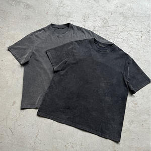 T-shirt pour homme en coton lourd respirant anti-froissement à manches courtes de style streetwear, tissu 260g, techniques de lavage à l'acide, techniques d'impression à l'écran - Product Image 1