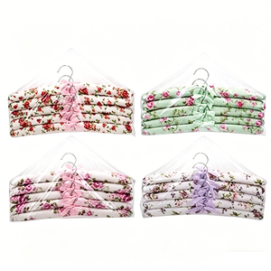 Cintres rembourrés <span class=keywords><strong>en</strong></span> satin à imprimé floral, antidérapants, <span class=keywords><strong>en</strong></span> tissu éponge, avec nœud, pour vêtements délicats, robes de mariée, chemisiers <span class=keywords><strong>en</strong></span> <span class=keywords><strong>soie</strong></span> - Product Image 3