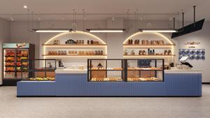 Aménagement personnalisé de café, équipement complet de l'intérieur du magasin avec des vitrines en bois et un éclairage LED - Product Image 5