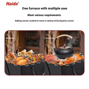 Parrilla de carbón para barbacoa al aire libre portátil cuadrada, estufa de calefacción con recubrimiento de polvo plegable, <span class=keywords><strong>asador</strong></span> para Picnic en casa, venta al por mayor - Product Image 4