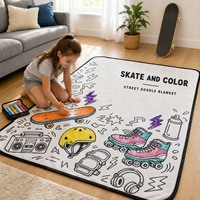 Couverture de coloriage OEM pour enfants avec marqueurs textiles lavables, idéale pour les cours d'art, cadeau, vente en gros, fournisseur d'usine en vrac