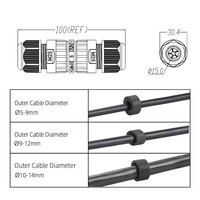 Connecteur de câblage extérieur droit IP68 étanche mâle/femelle démontable, boîtier de jonction durable pour utilisation sous-marine avec bornes à enfoncement
