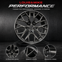 Nouvelle jante en alliage d'aluminium forgé 10 branches Y Mesh bicolore Gunmetal finition diamantée logo personnalisé 22x9.5 5x114.3 ET35