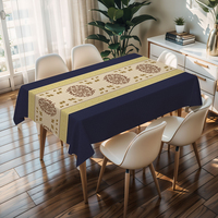 Nappe de table carrée contemporaine marron RNPT, design élégant, nappe en PVC souple pour table basse ou fête