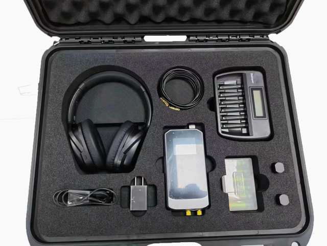 Stereo Listen Through Wall System with Water Resistant Remote Control and 5-Hour Battery Life for Spying