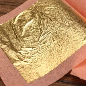 24K Pure Gold Leaf 8cm Booklet Gold Foil Leaf Sheets For Cake Edible Decoration Crafts Paste