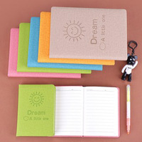 Carnet de notes A5 pour exercices d'étudiant, 80 feuilles avec logo personnalisé couverture souple recyclable en cuir PU couverture rigide spirale journal scolaire