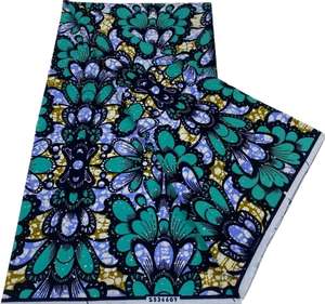 Tela Africana de Parafina, Tela de Cera Estampada de Moda, Tela Ankara, <span class=keywords><strong>Material</strong></span> de Costura Pagni de Ghana, 6 Yardas - Product Image 2