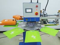 Imprimante rotative à écran sérigraphique 2 couleurs avec four de séchage pour l'impression sur t-shirts, sacs cadeaux et sacs non tissés