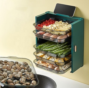 Estante de almacenamiento multicapa para cocina, organizador lateral de <span class=keywords><strong>3</strong></span> y 6 capas, gran oferta, para vegetales, montado en la pared - Product Image 4