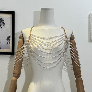 Da donna elegante reggiseno di perle con catena per il corpo di <span class=keywords><strong>perla</strong></span> gioielli alla moda reggiseno di perle da spiaggia accessori per il corpo - Product Image 1